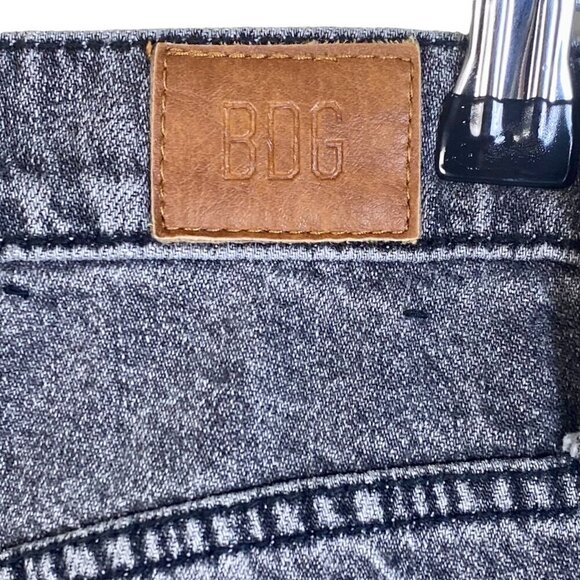 BDG Urban Outfitters Slim Straight Jeans Women 25 Black Distressed Button Custom - Picture 8 of 16